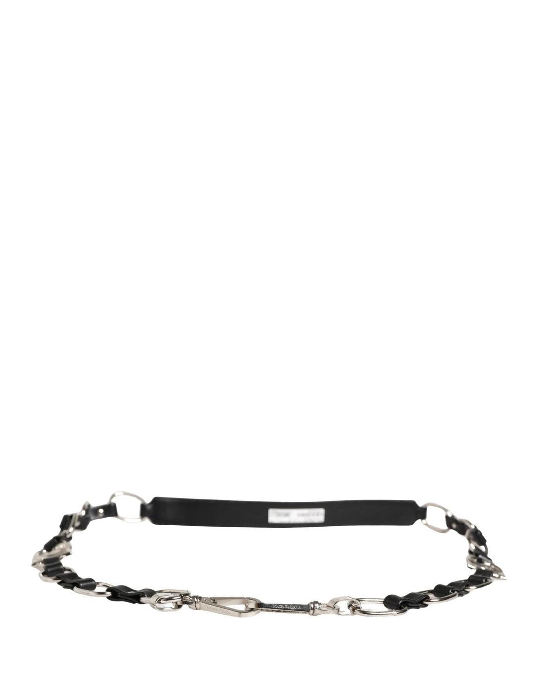 Dolce &amp; Gabbana Sample Sale Dolce &amp; Gabbana Black Leather Silver Chain Bag Accessory Shoulder Strap - | Designer outlet