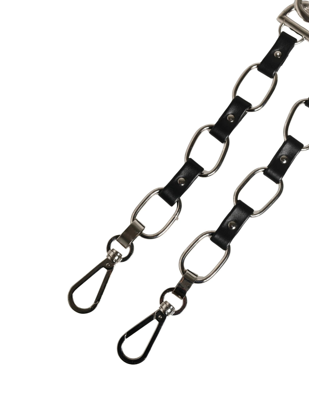 Dolce &amp; Gabbana Sample Sale Dolce &amp; Gabbana Black Leather Silver Chain Bag Accessory Shoulder Strap - | Designer outlet