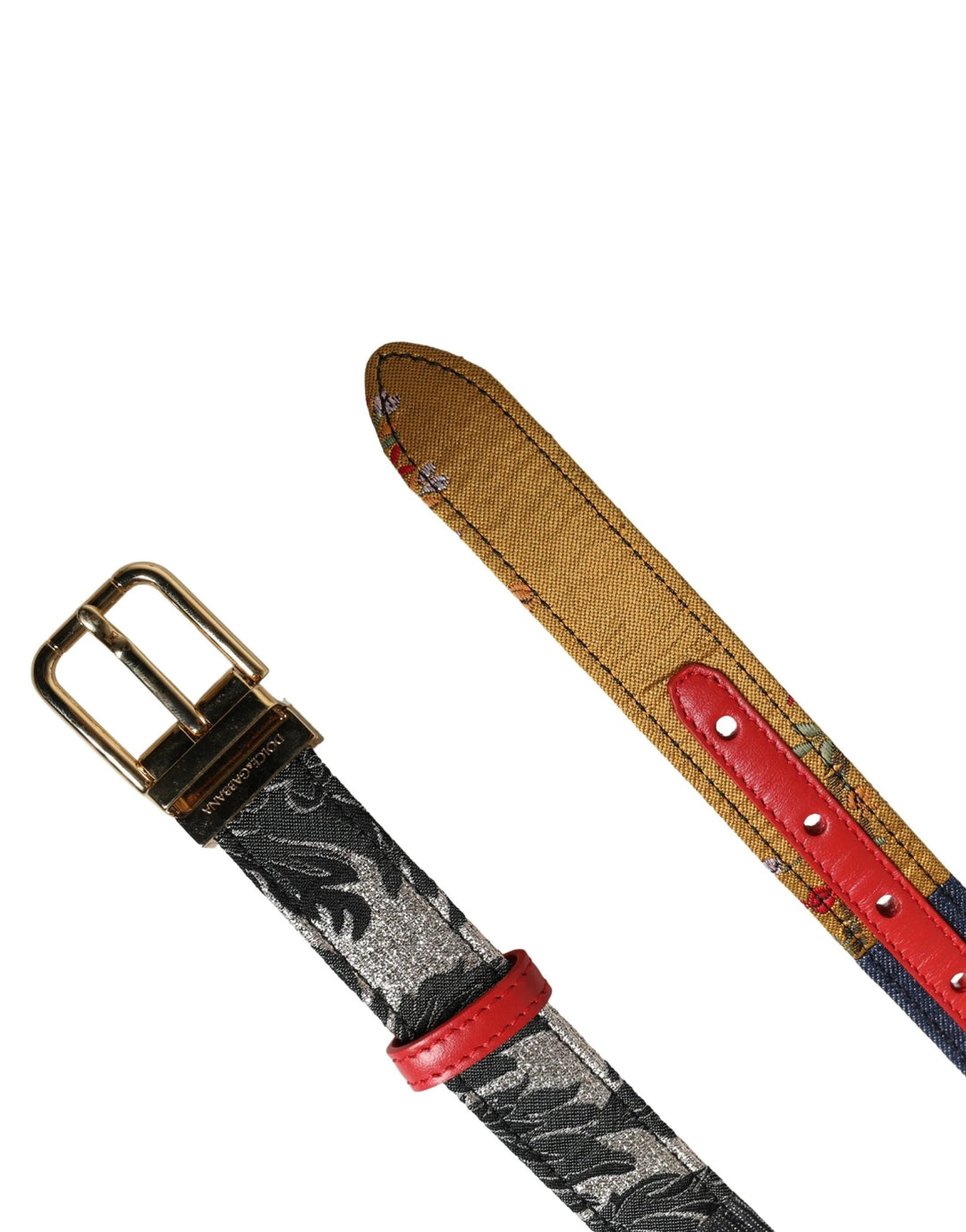 Dolce &amp; Gabbana Sample Sale Dolce &amp; Gabbana Multicolor Floral Jacquard Metal Buckle Belt - | Designer outlet