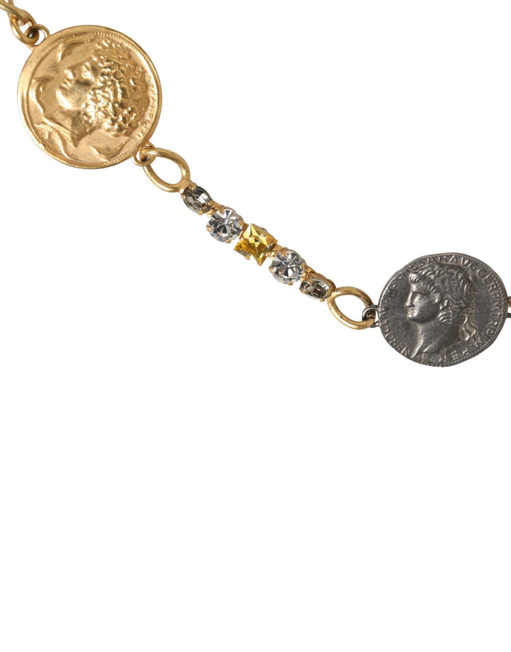 Dolce &amp; Gabbana Sample Sale Dolce &amp; Gabbana Gold Brass Chain Coin Embellished Metal Buckle Belt - | Designer outlet