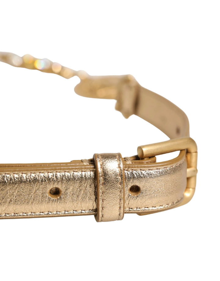 Dolce &amp; Gabbana Sample Sale Dolce &amp; Gabbana Gold Brass Chain Coin Embellished Metal Buckle Belt - | Designer outlet