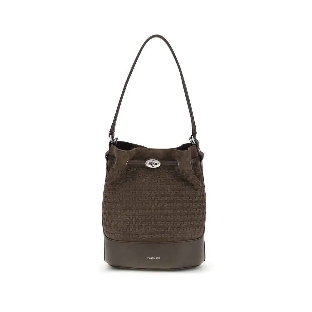 Zanellato Sample Sale Zanellato Brown Calf Leather Bos Taurus Backet Bag - | Designer outlet