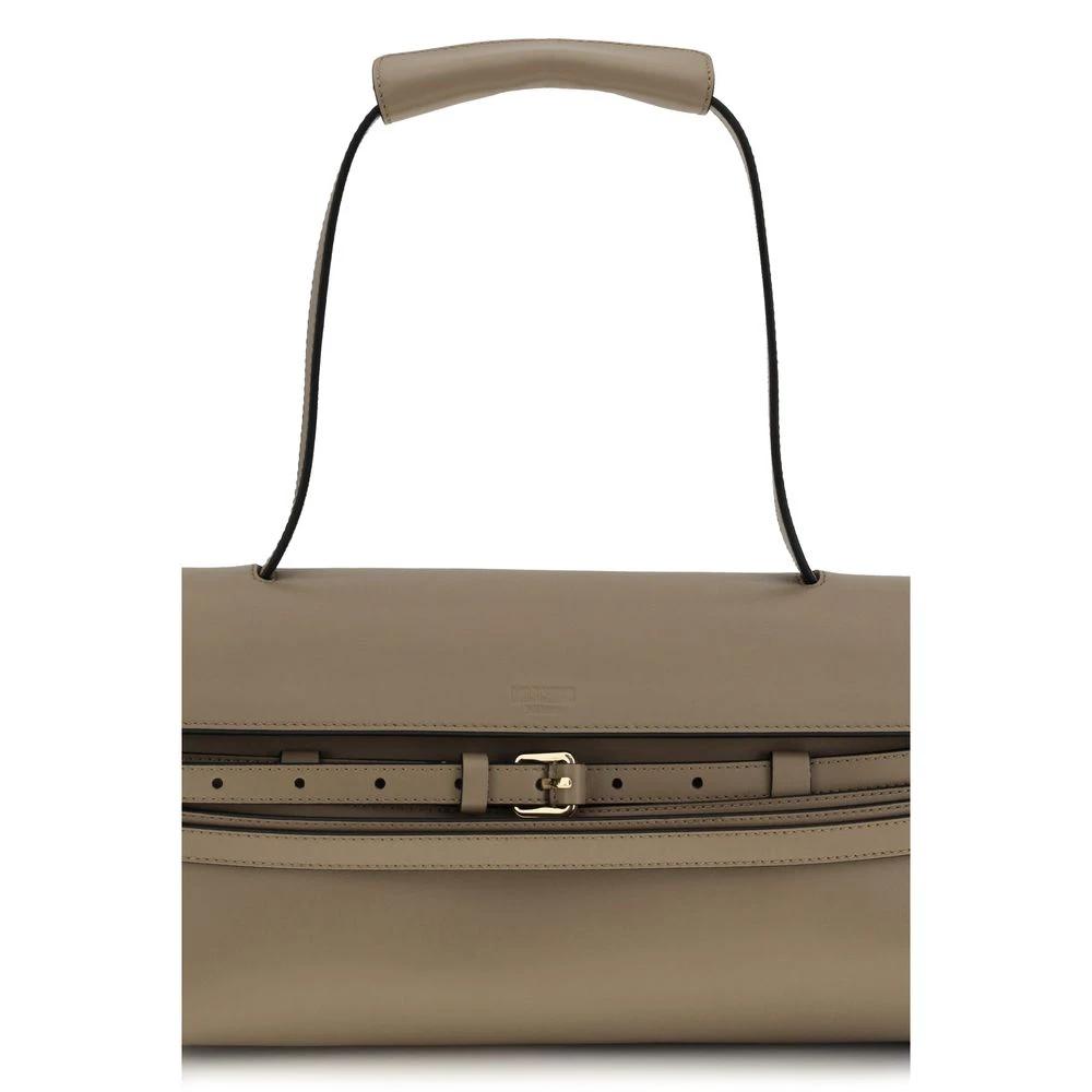 Moschino Sample Sale Moschino Beige Calf Leather Bos Taurus Shoulder Bag - | Designer outlet