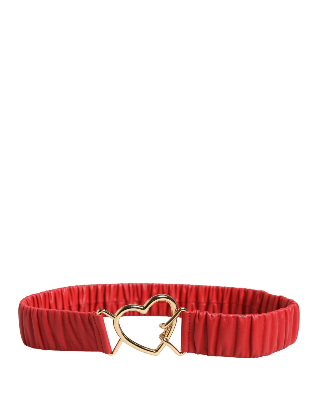 Dolce &amp; Gabbana Sample Sale Dolce &amp; Gabbana Red Leather Gold Heart Metal Buckle Belt - | Designer outlet