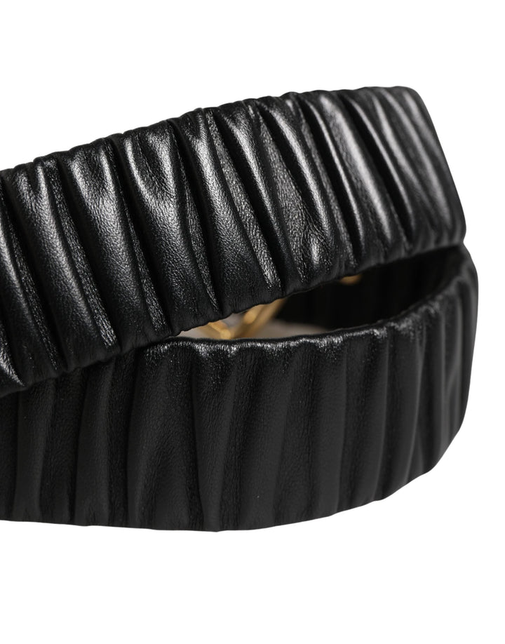Dolce &amp; Gabbana Sample Sale Dolce &amp; Gabbana Black Leather Gold Heart Metal Buckle Belt - | Designer outlet