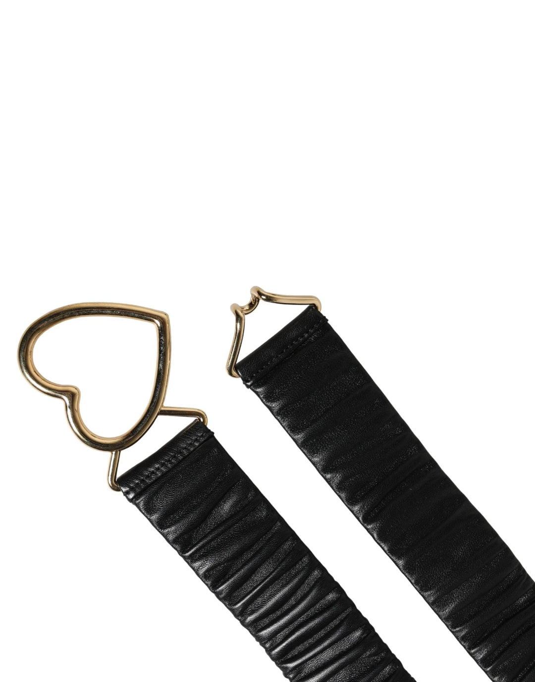 Dolce &amp; Gabbana Sample Sale Dolce &amp; Gabbana Black Leather Gold Heart Metal Buckle Belt - | Designer outlet
