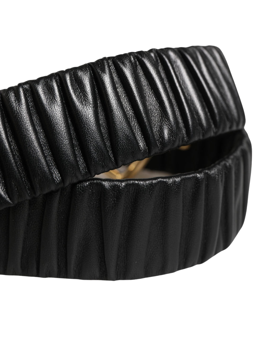 Dolce &amp; Gabbana Sample Sale Dolce &amp; Gabbana Black Leather Gold Heart Metal Buckle Belt - | Designer outlet