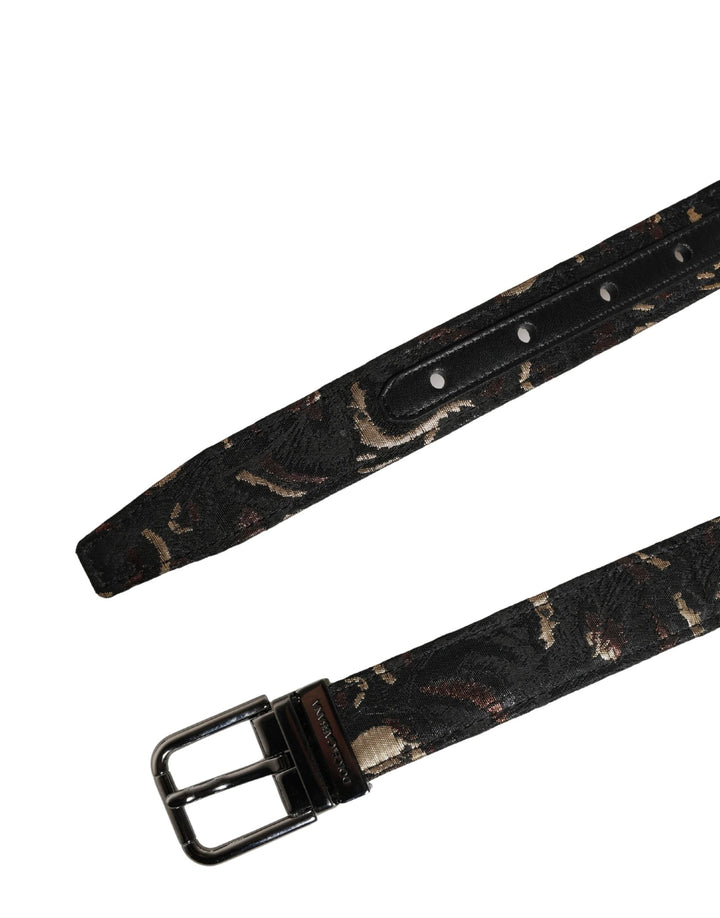 Dolce &amp; Gabbana Sample Sale Dolce &amp; Gabbana Multicolor Jacquard Silver Metal Buckle Belt - | Designer outlet