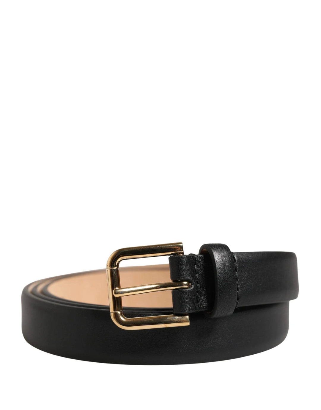 Dolce &amp; Gabbana Sample Sale Dolce &amp; Gabbana Black Classic Leather Gold Metal Buckle Belt - | Designer outlet