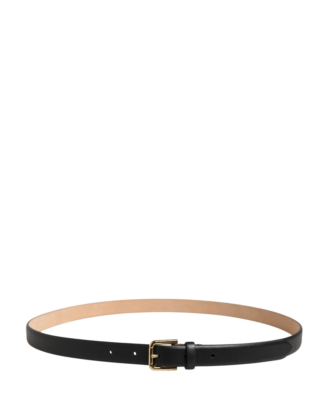 Dolce &amp; Gabbana Sample Sale Dolce &amp; Gabbana Black Classic Leather Gold Metal Buckle Belt - | Designer outlet