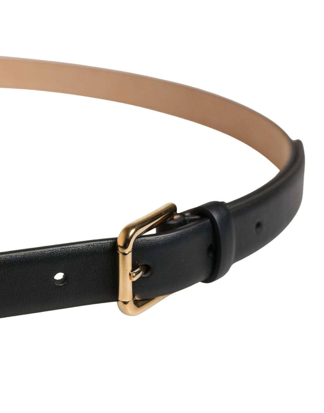 Dolce &amp; Gabbana Sample Sale Dolce &amp; Gabbana Black Classic Leather Gold Metal Buckle Belt - | Designer outlet
