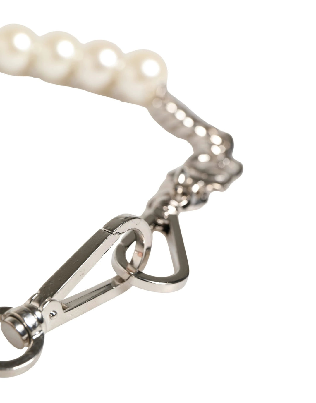 Dolce &amp; Gabbana Sample Sale Dolce &amp; Gabbana Black Leather Silver Chain Bag Accessory Shoulder Strap - | Designer outlet