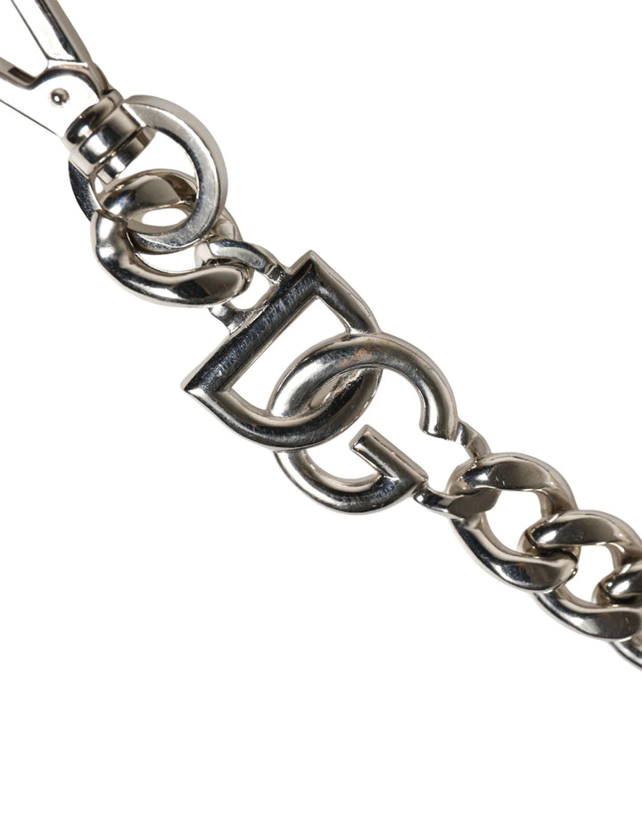 Dolce &amp; Gabbana Sample Sale Dolce &amp; Gabbana Black Leather Silver Chain Bag Accessory Shoulder Strap - | Designer outlet