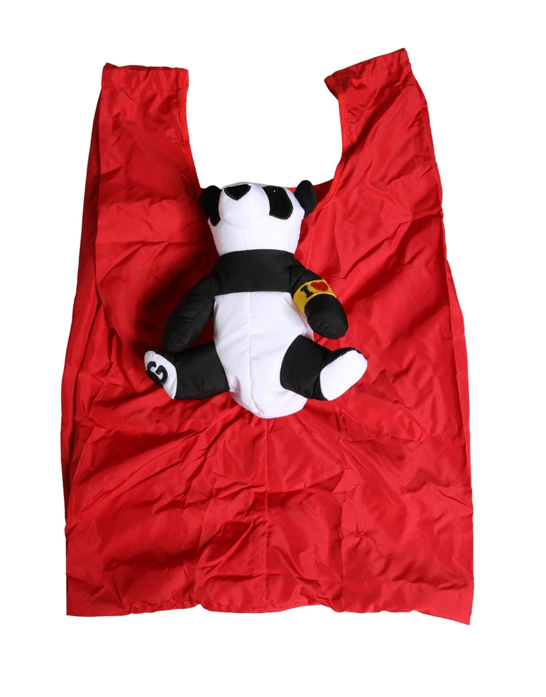 Dolce & Gabbana Sample Sale Dolce & Gabbana Men Red Polyester Panda Stuffed Ecobag Tote Borse Bag - | Designer outlet