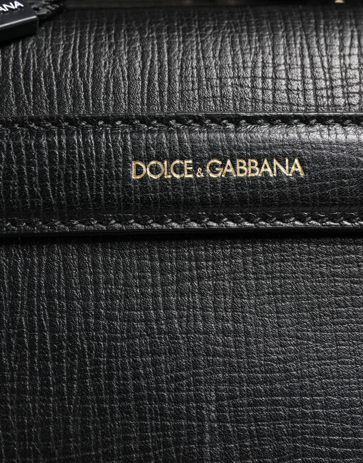 Dolce &amp; Gabbana Sample Sale Dolce &amp; Gabbana Black Car Man Applique Leather Weekender Borse Bag - | Designer outlet