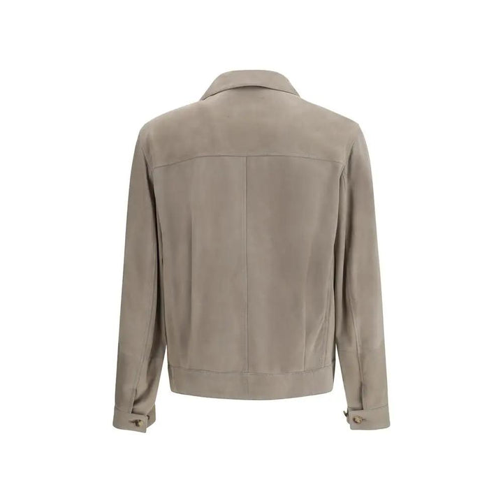 Brunello Cucinelli Sample Sale | Brunello Cucinelli Bicolor Calf Leather Bos Taurus Leather Jacket - | Designer outlet