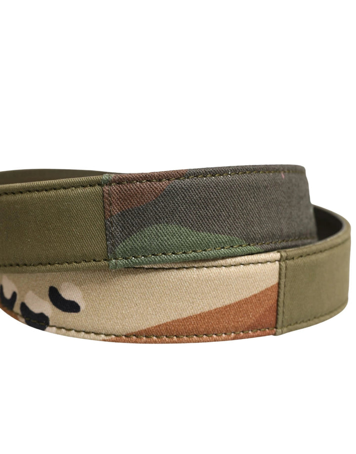 Dolce &amp; Gabbana Sample Sale Dolce &amp; Gabbana Green Camouflage Devotion Metal Buckle Belt - | Designer outlet