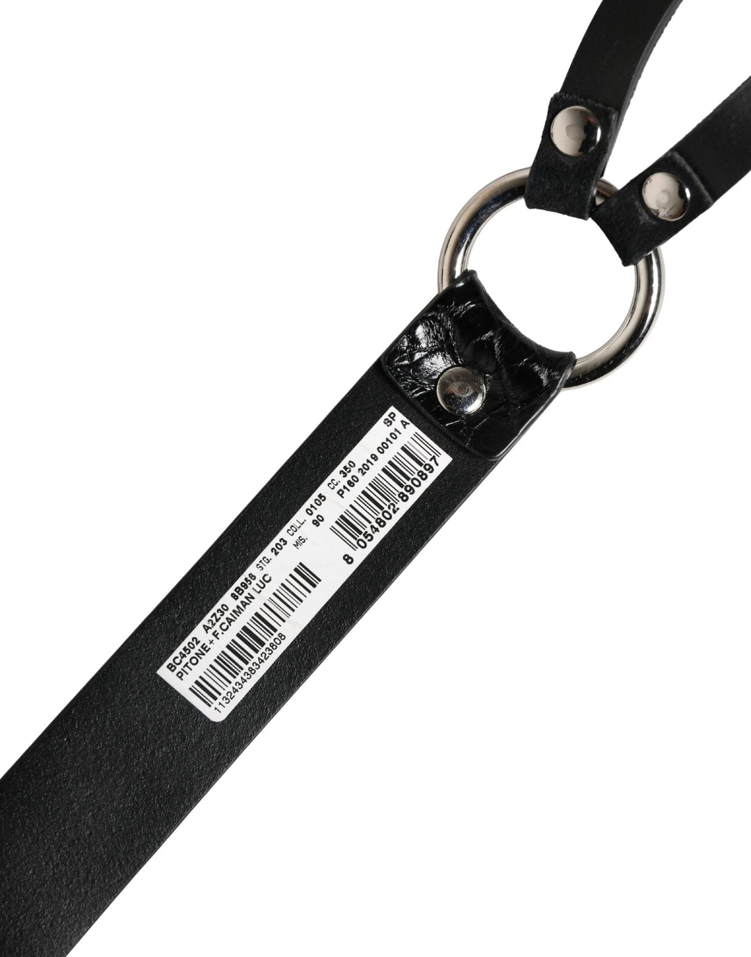 Dolce &amp; Gabbana Sample Sale Dolce &amp; Gabbana Black Exotic Leather Silver Metal Buckle Belt - | Designer outlet