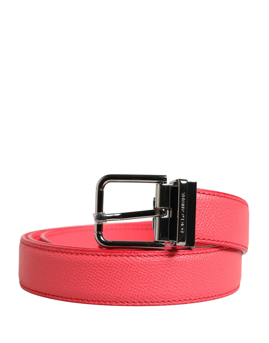 Dolce &amp; Gabbana Sample Sale Dolce &amp; Gabbana Pink Calf Leather Silver Metal Buckle Belt - | Designer outlet