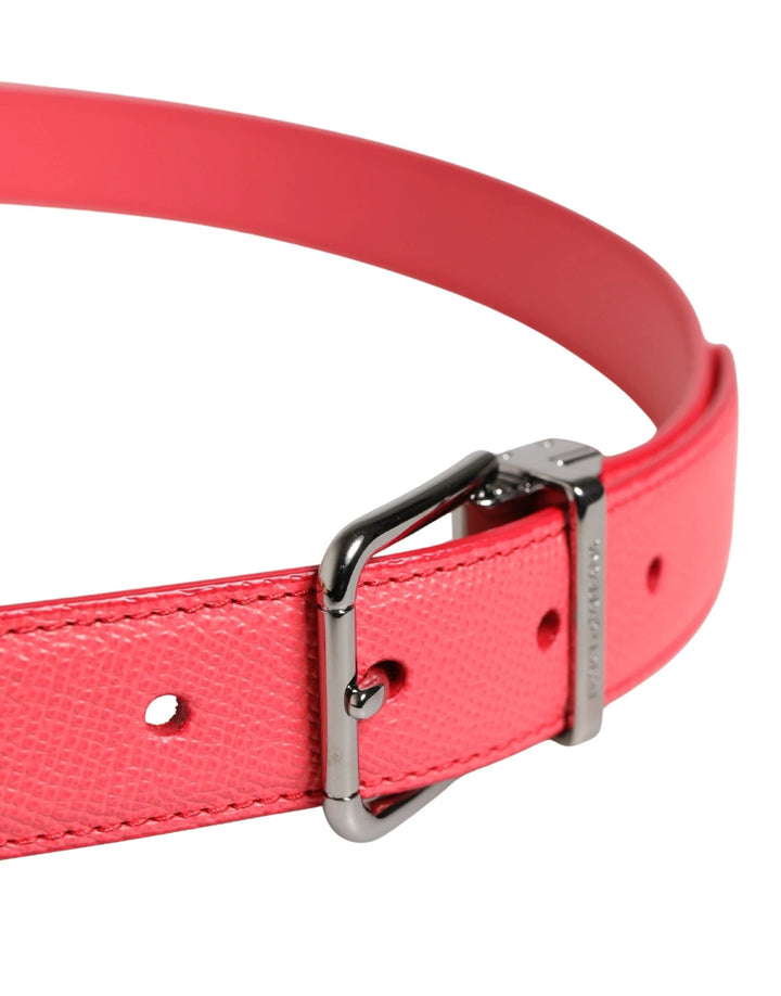 Dolce &amp; Gabbana Sample Sale Dolce &amp; Gabbana Pink Calf Leather Silver Metal Buckle Belt - | Designer outlet