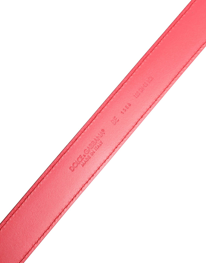 Dolce &amp; Gabbana Sample Sale Dolce &amp; Gabbana Pink Calf Leather Silver Metal Buckle Belt - | Designer outlet