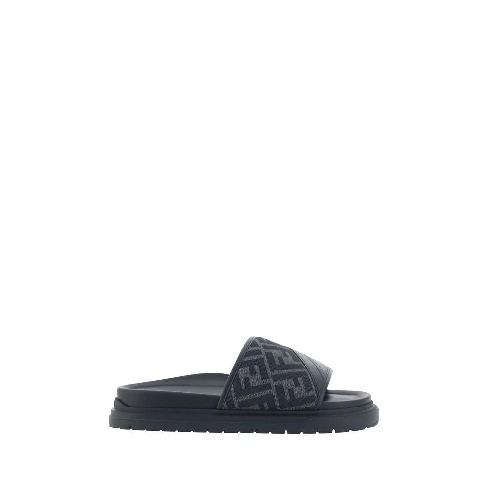 Fendi Sample Sale Fendi Gray Fabric Flat Sandals - | Designer outlet