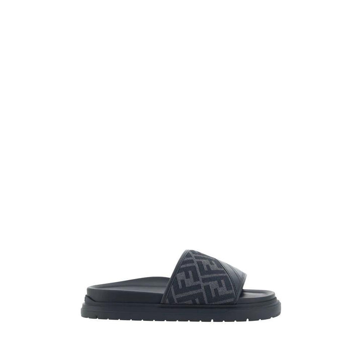 Fendi Sample Sale Fendi Gray Fabric Flat Sandals - | Designer outlet