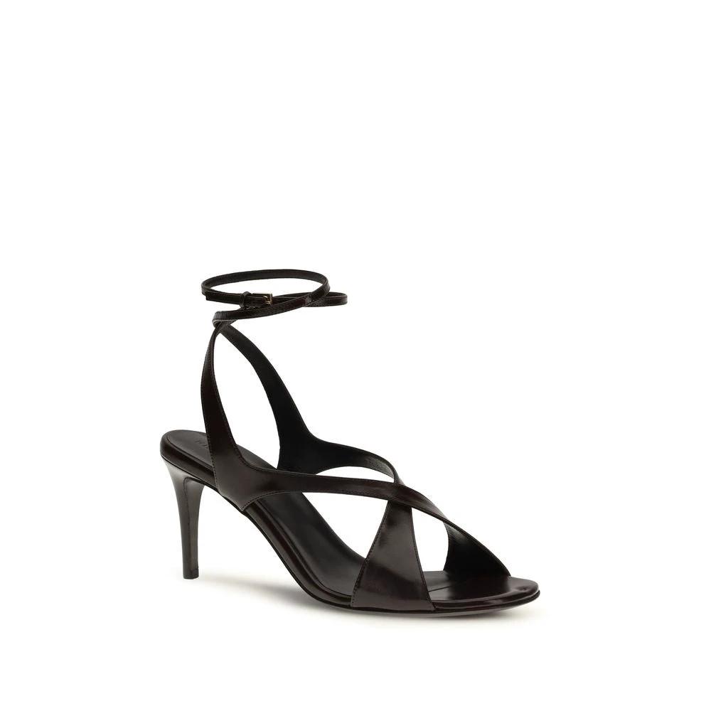 Khaite Sample Sale Khaite Black Calf Leather Bos Taurus Strap-On Sandals - | Designer outlet