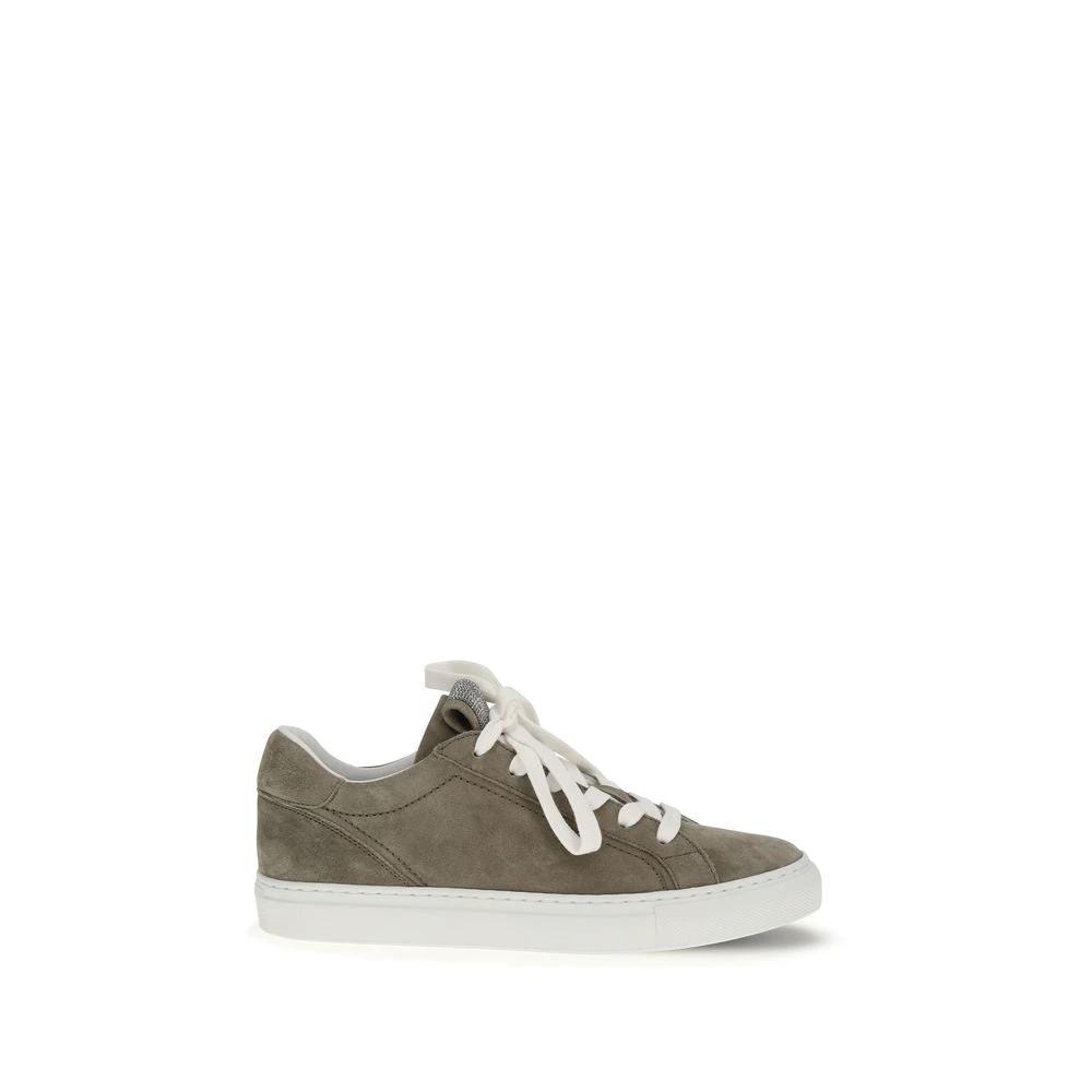 Brunello Cucinelli Sample Sale Brunello Cucinelli Gray Calf Leather Bos Taurus Sneakers - | Designer outlet