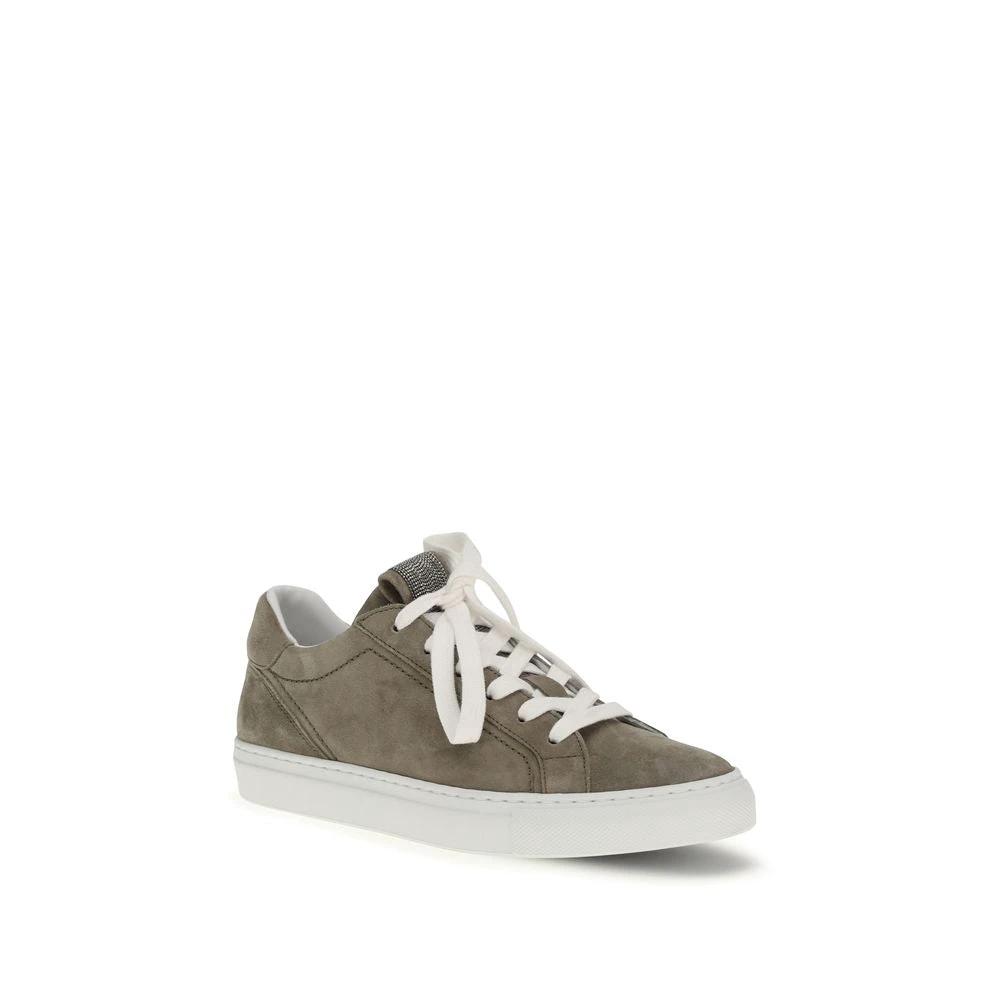 Brunello Cucinelli Sample Sale Brunello Cucinelli Gray Calf Leather Bos Taurus Sneakers - | Designer outlet