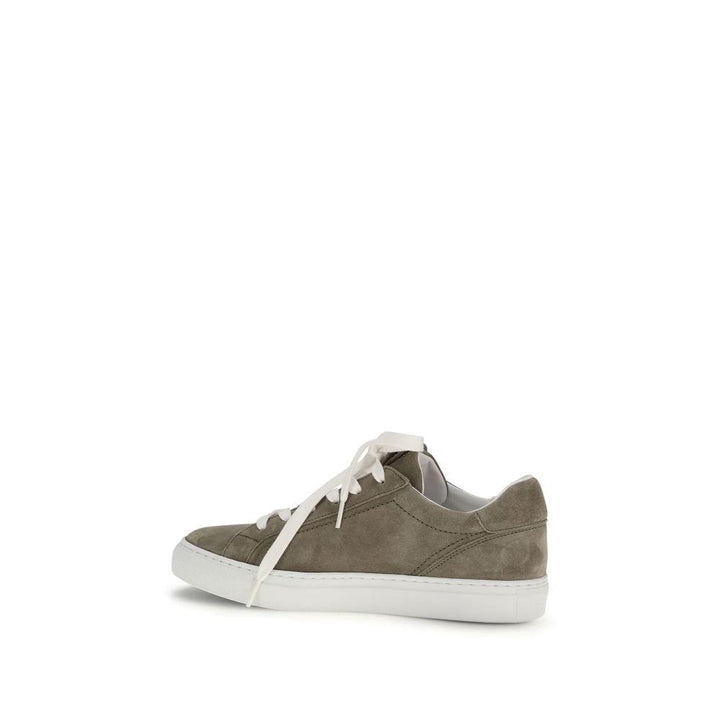 Brunello Cucinelli Sample Sale Brunello Cucinelli Gray Calf Leather Bos Taurus Sneakers - | Designer outlet
