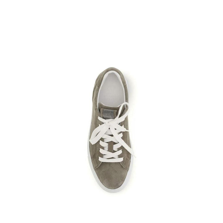 Brunello Cucinelli Sample Sale Brunello Cucinelli Gray Calf Leather Bos Taurus Sneakers - | Designer outlet