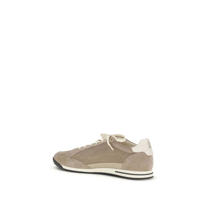 Brunello Cucinelli Sample Sale Brunello Cucinelli Beige Calf Leather Bos Taurus Low Top Sneakers - | Designer outlet