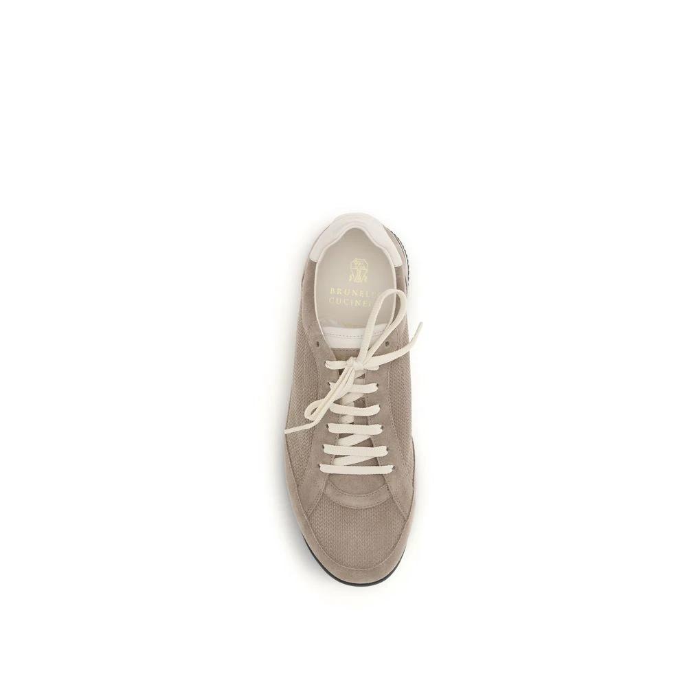 Brunello Cucinelli Sample Sale Brunello Cucinelli Beige Calf Leather Bos Taurus Low Top Sneakers - | Designer outlet