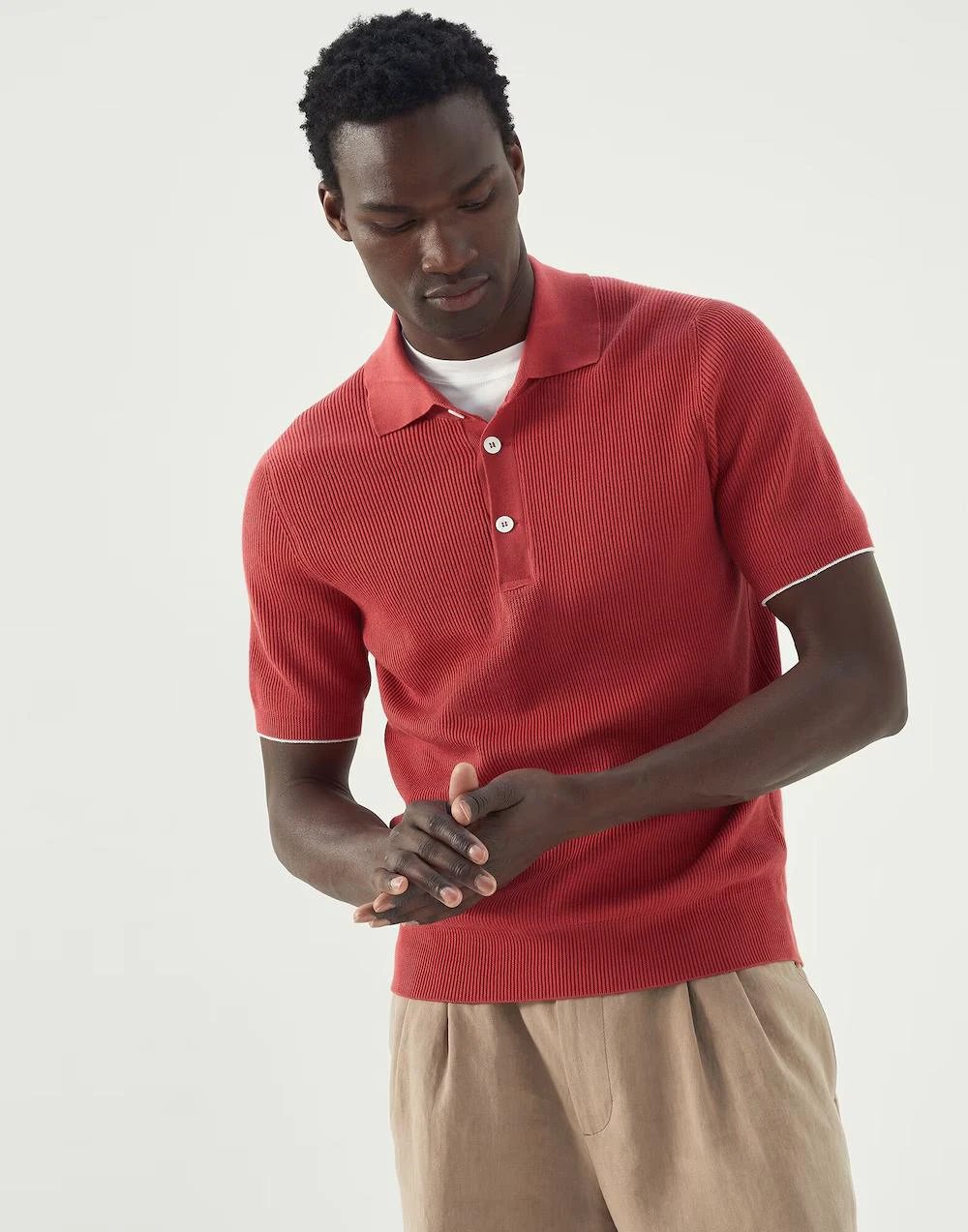 Brunello Cucinelli Sample Sale Brunello Cucinelli Orange Cotton Polo Shirt - | Designer outlet