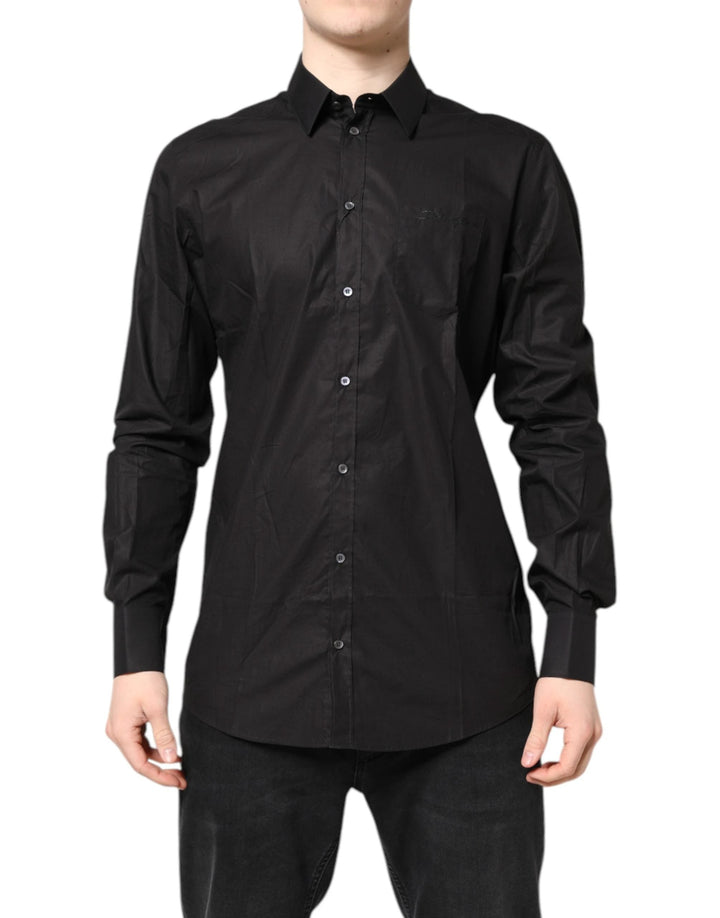 Dolce &amp; Gabbana Sample Sale Dolce &amp; Gabbana Black GOLD Cotton Collared Formal Dress Shirt - | Designer outlet
