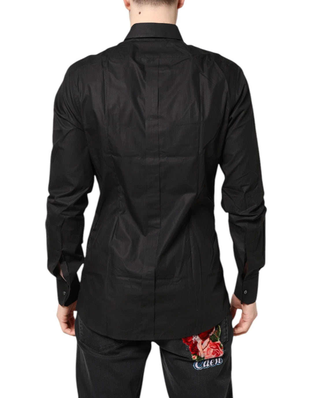 Dolce &amp; Gabbana Sample Sale Dolce &amp; Gabbana Black GOLD Cotton Collared Formal Dress Shirt - | Designer outlet