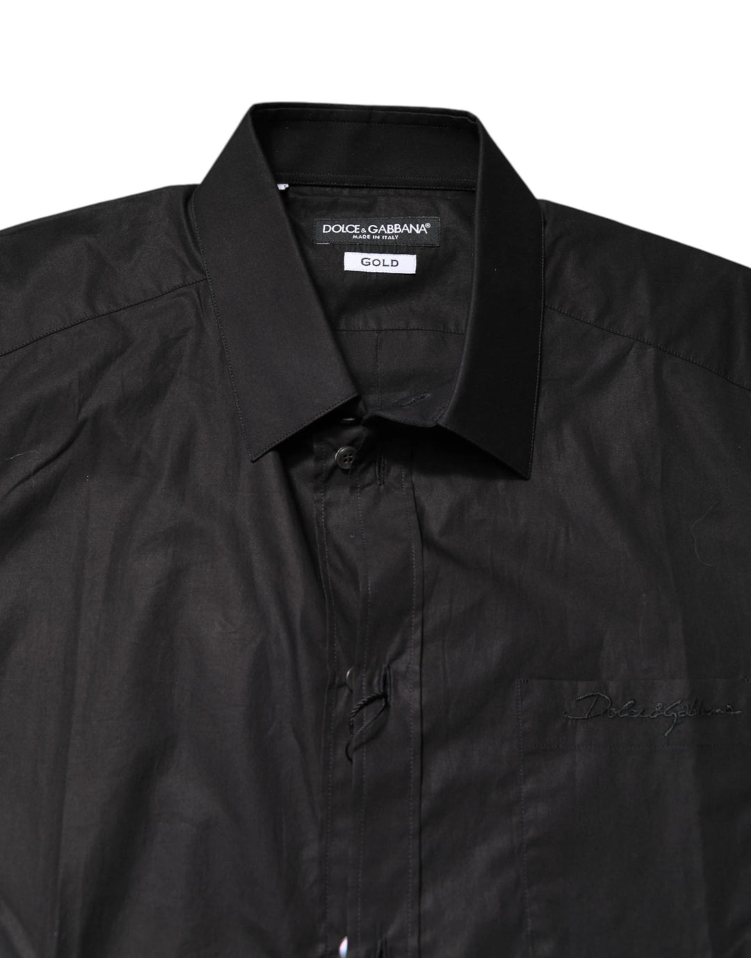 Dolce &amp; Gabbana Sample Sale Dolce &amp; Gabbana Black GOLD Cotton Collared Formal Dress Shirt - | Designer outlet