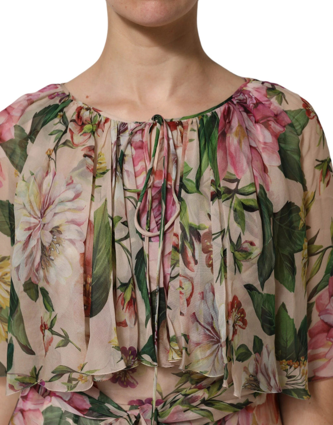 Dolce &amp; Gabbana Sample Sale Dolce &amp; Gabbana Multicolor Floral Silk Layered Maxi Dress - | Designer outlet