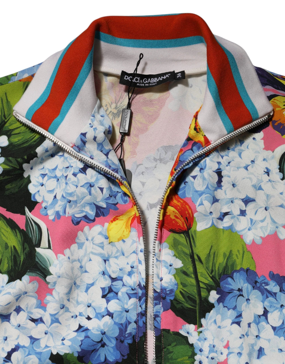 Dolce &amp; Gabbana Sample Sale Dolce &amp; Gabbana Multicolor Floral Print Zip Cardigan Jacket - | Designer outlet
