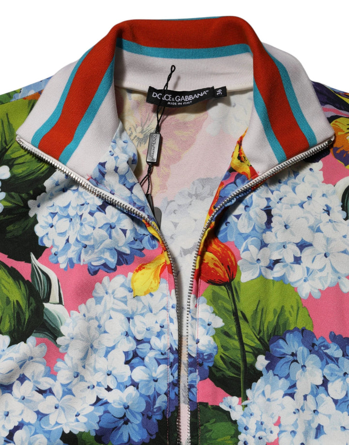 Dolce &amp; Gabbana Sample Sale Dolce &amp; Gabbana Multicolor Floral Print Zip Cardigan Jacket - | Designer outlet