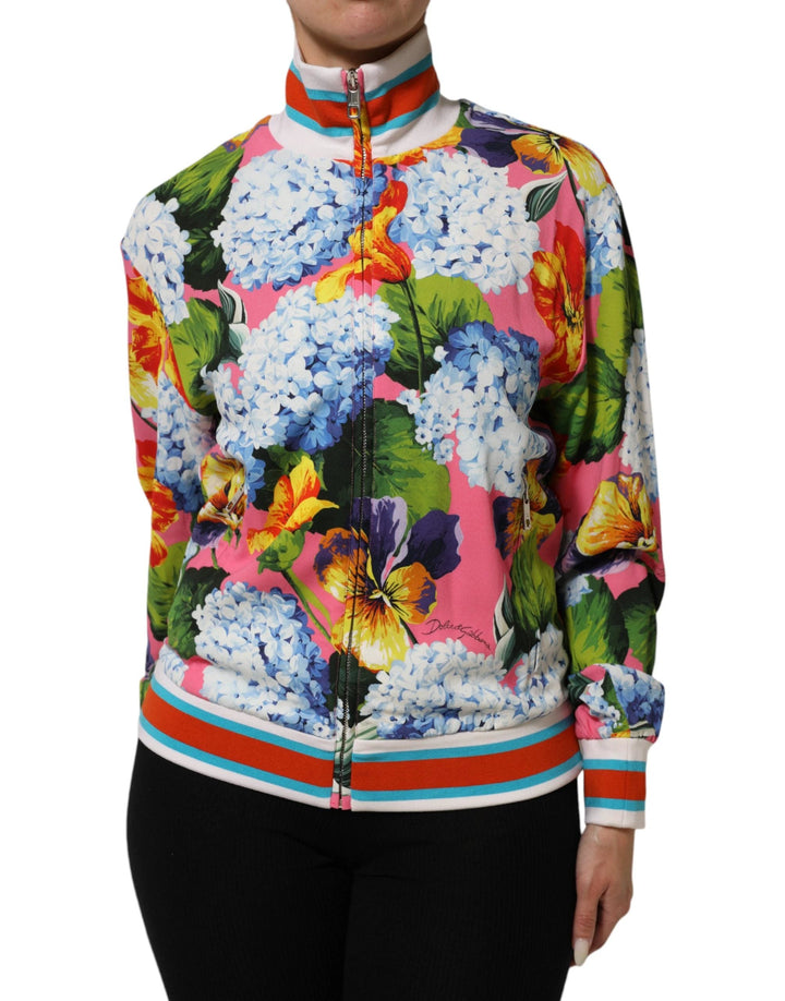Dolce &amp; Gabbana Sample Sale Dolce &amp; Gabbana Multicolor Floral Print Zip Cardigan Jacket - | Designer outlet