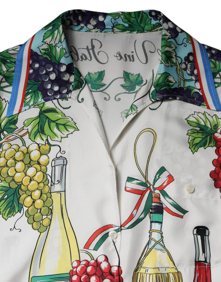 Dolce &amp; Gabbana Sample Sale Dolce &amp; Gabbana Multicolor Short Sleeve Silk Food Shirt Top - | Designer outlet