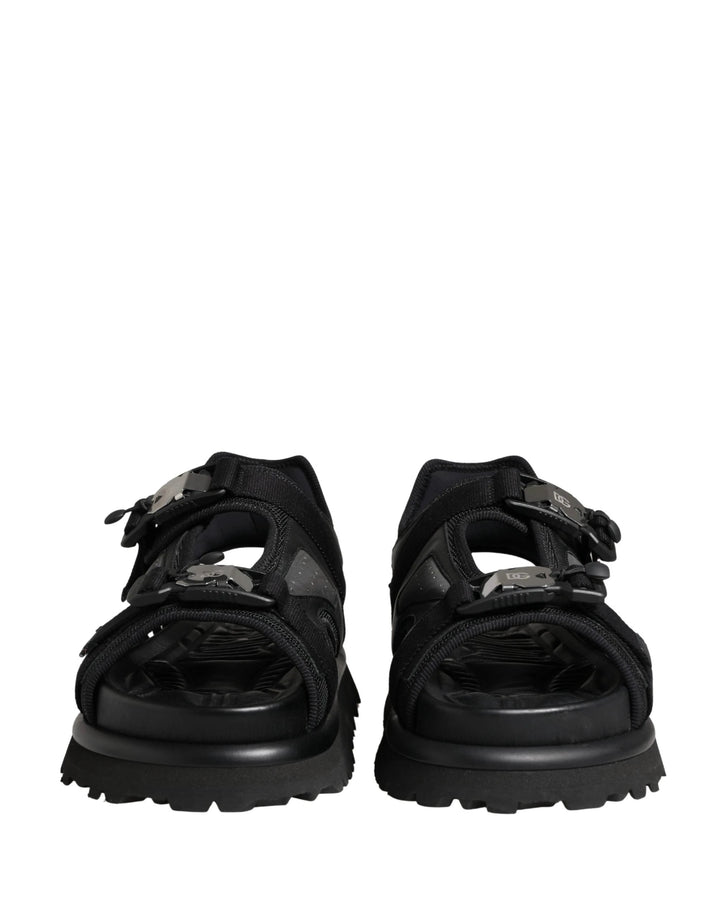 Dolce &amp; Gabbana Sample Sale Dolce &amp; Gabbana Black Logo Detailed Men Chunky Sandals Shoes - | Designer outlet