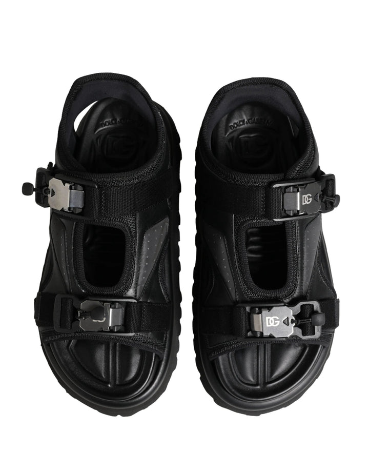 Dolce &amp; Gabbana Sample Sale Dolce &amp; Gabbana Black Logo Detailed Men Chunky Sandals Shoes - | Designer outlet