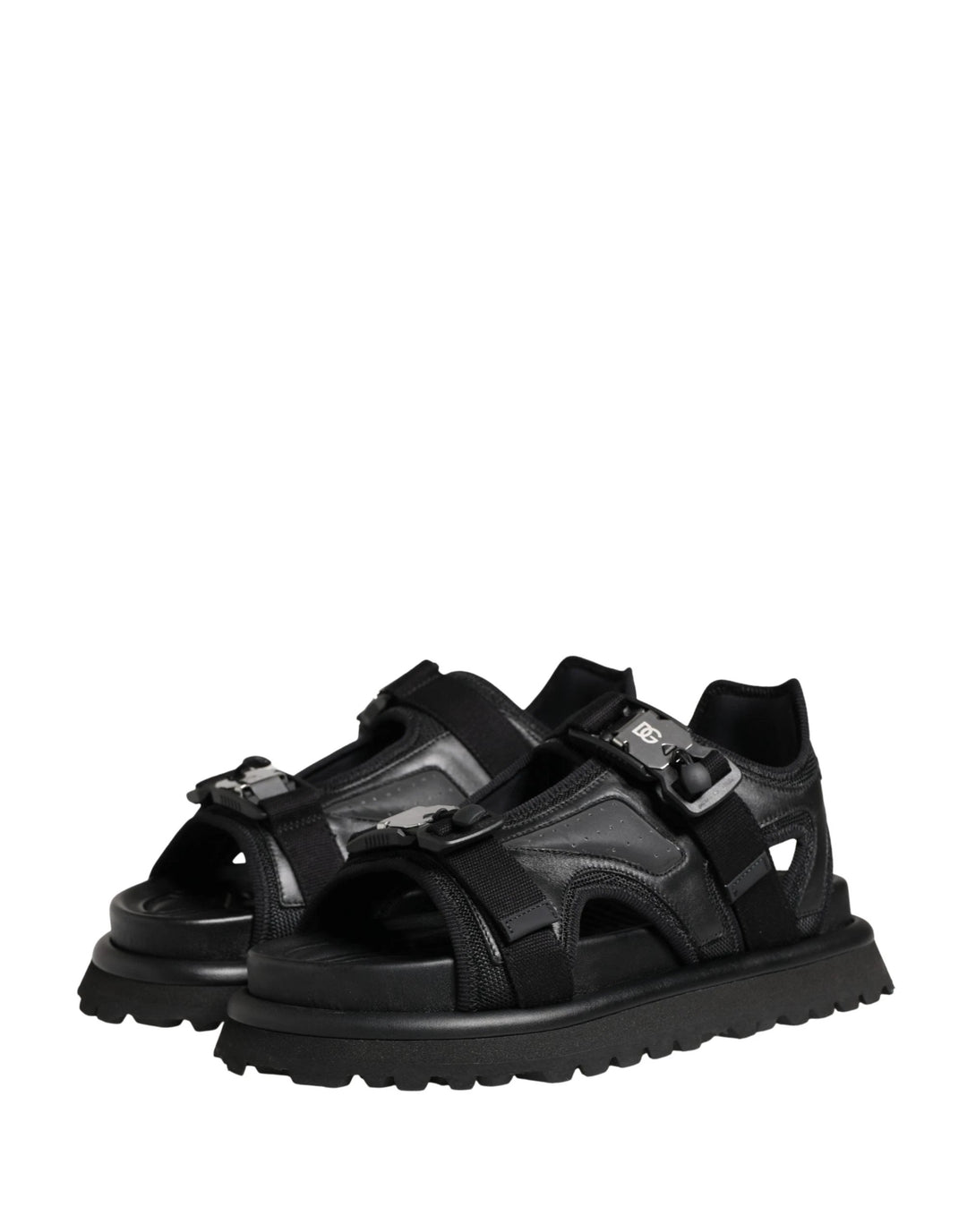Dolce &amp; Gabbana Sample Sale Dolce &amp; Gabbana Black Logo Detailed Men Chunky Sandals Shoes - | Designer outlet
