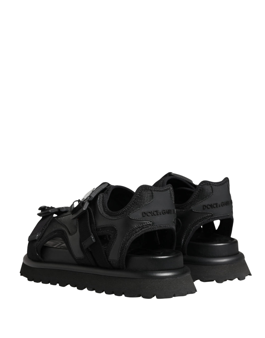 Dolce &amp; Gabbana Sample Sale Dolce &amp; Gabbana Black Logo Detailed Men Chunky Sandals Shoes - | Designer outlet