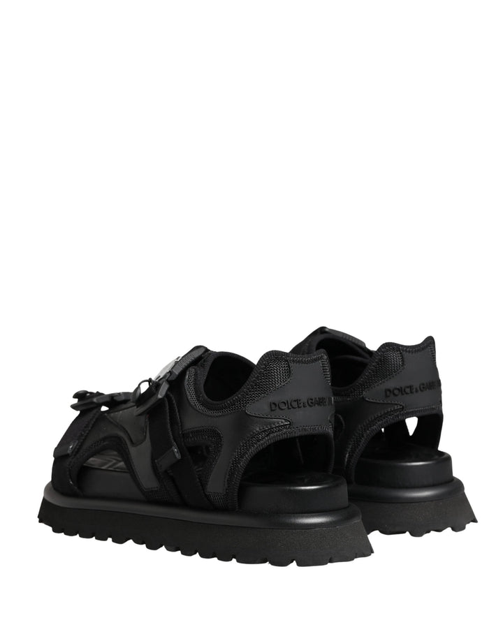 Dolce &amp; Gabbana Sample Sale Dolce &amp; Gabbana Black Logo Detailed Men Chunky Sandals Shoes - | Designer outlet