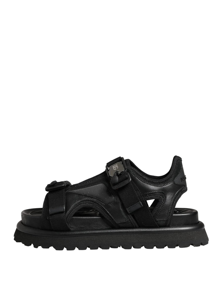 Dolce &amp; Gabbana Sample Sale Dolce &amp; Gabbana Black Logo Detailed Men Chunky Sandals Shoes - | Designer outlet