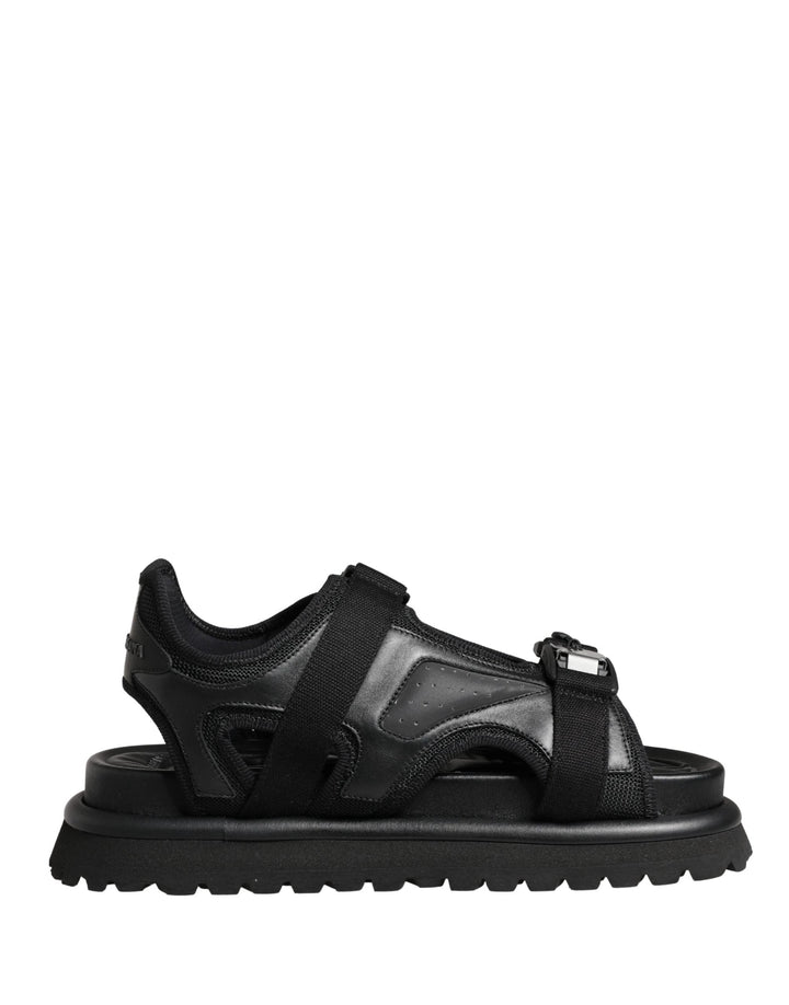Dolce &amp; Gabbana Sample Sale Dolce &amp; Gabbana Black Logo Detailed Men Chunky Sandals Shoes - | Designer outlet